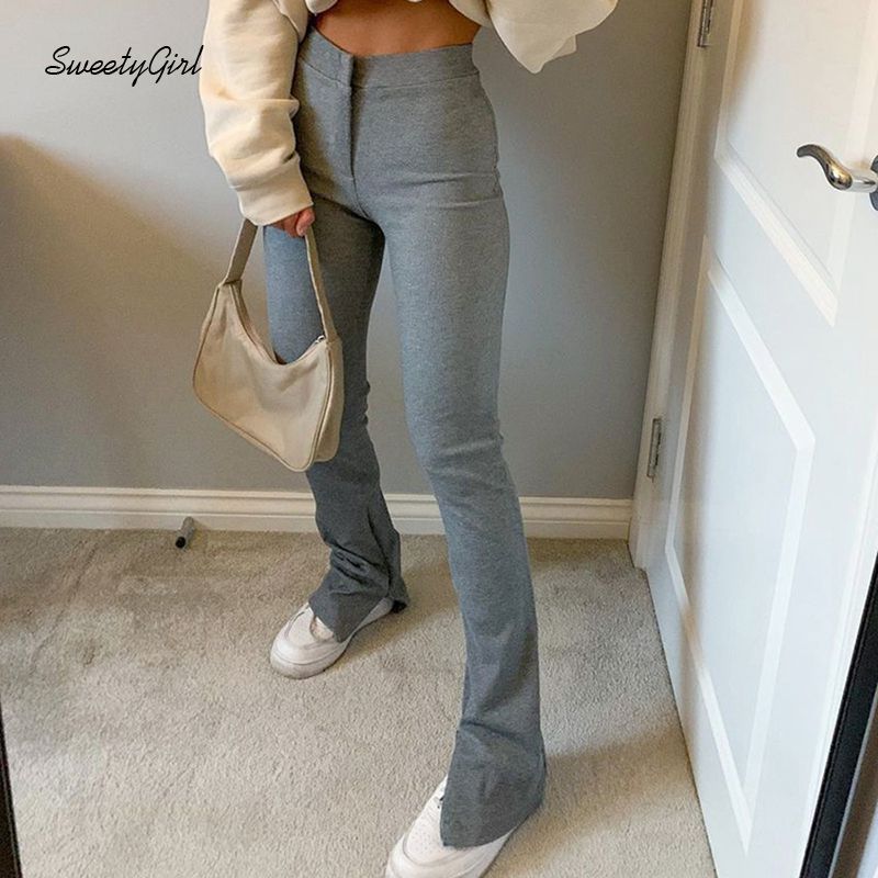 Quần Thể Thao Nữ Dài Lưng Cao Ống Rộng Thời Trang