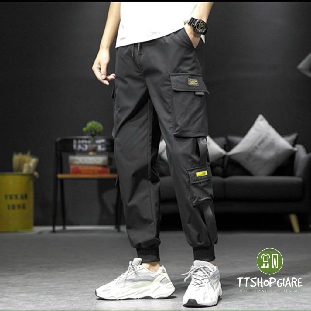 &lt; FREESHIP &gt; Quần jogger kaki túi hộp co giãn hình thật tại shop