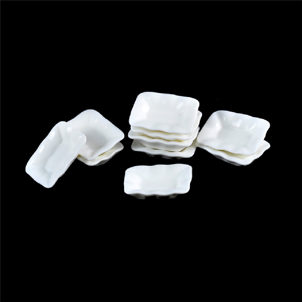 Set 10 Khay Đựng Thức Ăn Mini Bằng Nhựa Resin Cho Nhà Búp Bê