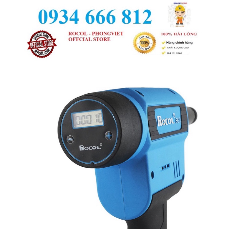 Súng rút ốc tán tự động ROCOL RL860 BẰNG PIN KÈM ĐẦU M4 M5 M6 M8