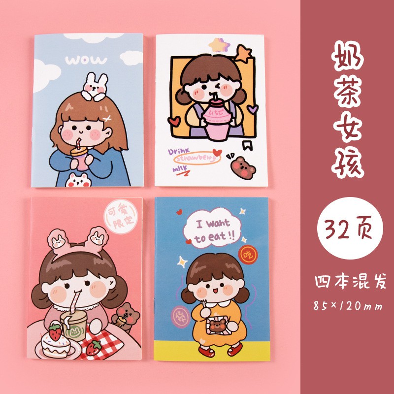 Sổ tay mini cute bỏ túi ghi chép tiện lợi bìa hoạt hình MiniNotebook 32 trang BMBooks