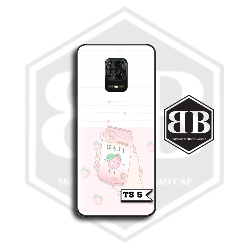 Ốp lưng kính cường lực Xiaomi Redmi Note 10 CC9 Pro / Redmi K20 Mi 9T / Mi CC9 Mi A3 Lite / Note 9 Pro Max ly trà sữa