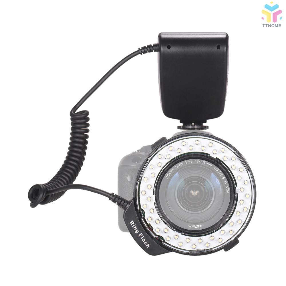 T&T HD-130 Macro LED Ring Flash Light LCD Display 3000-15000K GN46 Power Control with 3 Flash Diffusers 8 Adapter Rings