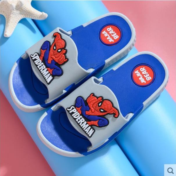 Dép cho bé 💥FREESHIP💥 Dép lê quai ngang siêu nhân nhện cho bé trai đế mềm đáng yêu