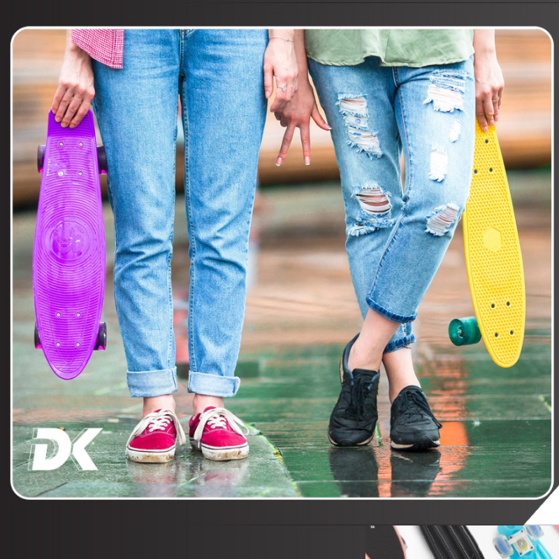 Deckwar Ván Trượt Skateboard Cỡ 57Cm Họa Tiết Cá Phong Cách Retro Cho Trẻ Em