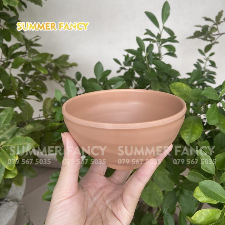 Chén cơm 11.4 x 5.8 cm nhựa melamine phíp nhám đen, ngói - small bowl F-CO15