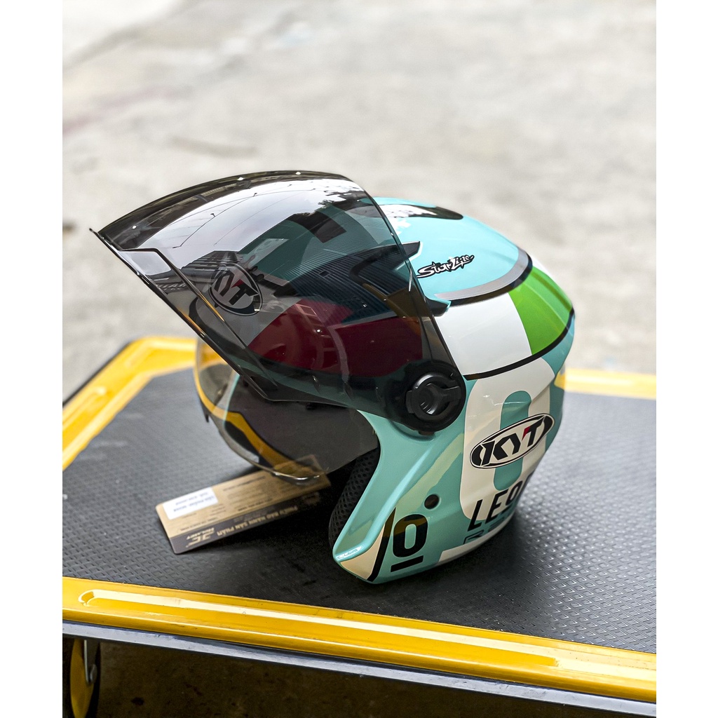NÓN BẢO HIỂM 3/4 2 KÍNH ROYAL M268 TEM LEOPARD DÁN LOGO KYT CHÍNH HÃNG