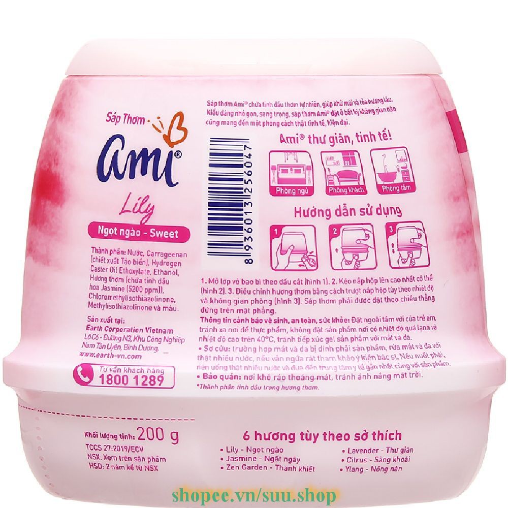 Sáp Thơm Phòng Ami 200G Hương Lily Ngọt Ngào, suu.shop Cam Kết 100% Chính Hãng.