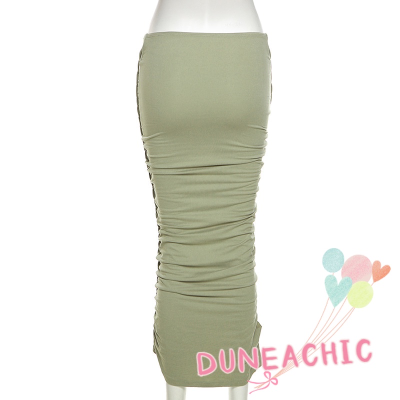 DUNEA Chân Váy Xếp Ly Dáng Dài Thời Trang Cho Nữ