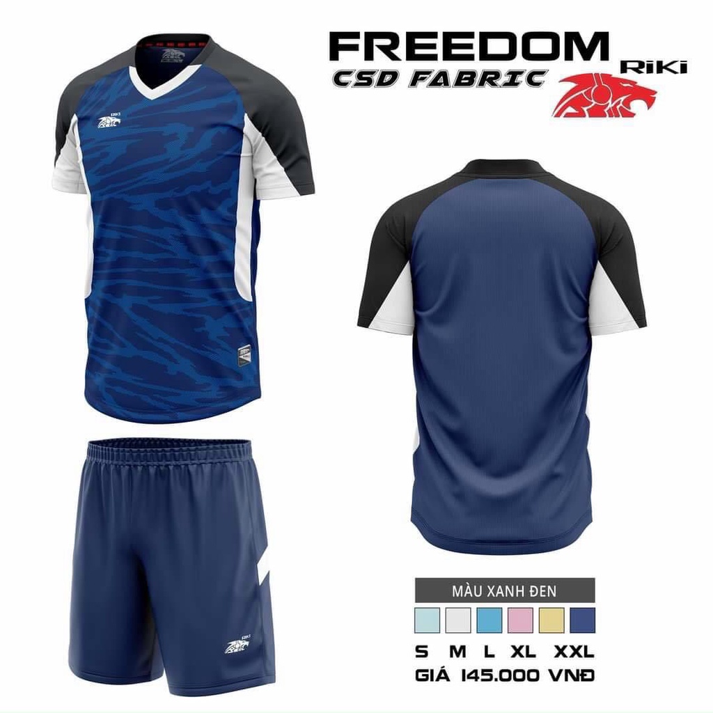 Áo đá bóng, đồ đá banh, quần áo bóng đá, áo không logo Riki FREEDOM - Chất vải cao cấp, bền, thoáng