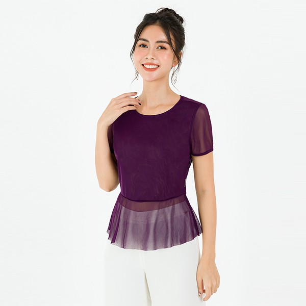 Áo peplum lưới tay cộc LAMER L61B20H041(Nhiều màu)