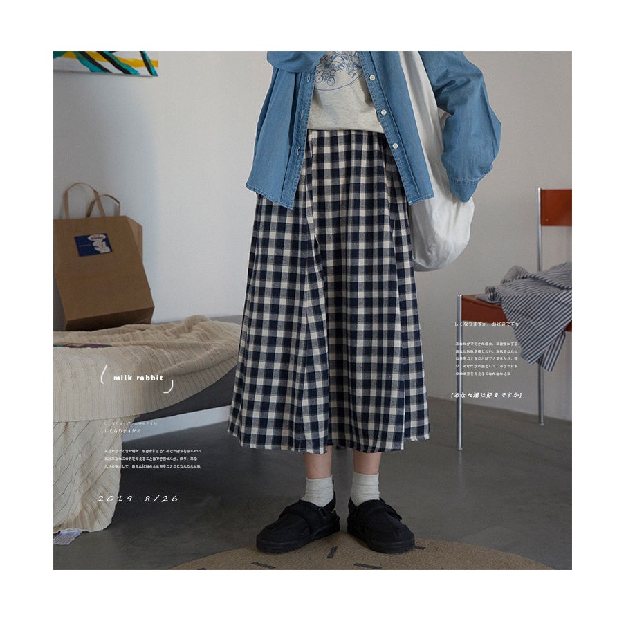 Chân váy kẻ dài lưng cao hoạ tiết sọc caro chất thô quảng châu, Chân váy dáng dài kẻ ulzzang | BigBuy360 - bigbuy360.vn