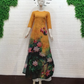 Áo dài sen in 3d
