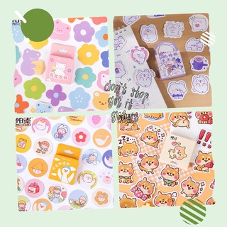 Set sticker hình dán 46 hình hoạt hình dễ thương