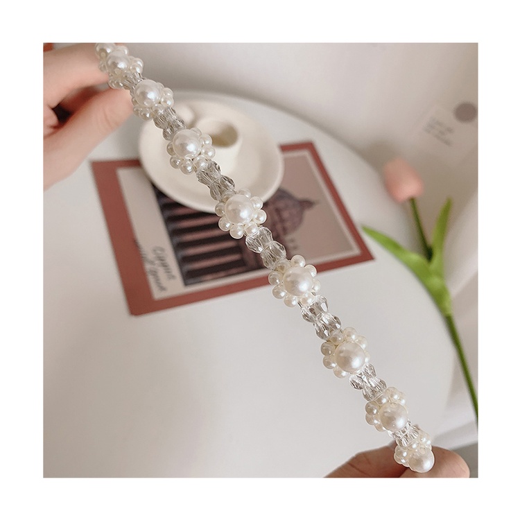 Cài tóc hình hoa đính ngọc trai giả thời trang