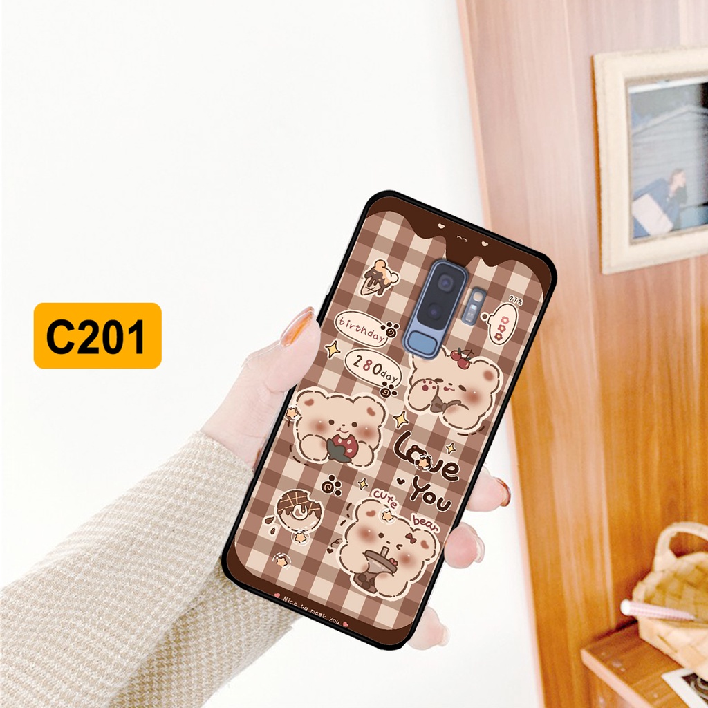 Ốp lưng Samsung S9 - S9 Plus - S9+ in hình caro gấu thỏ dễ thương