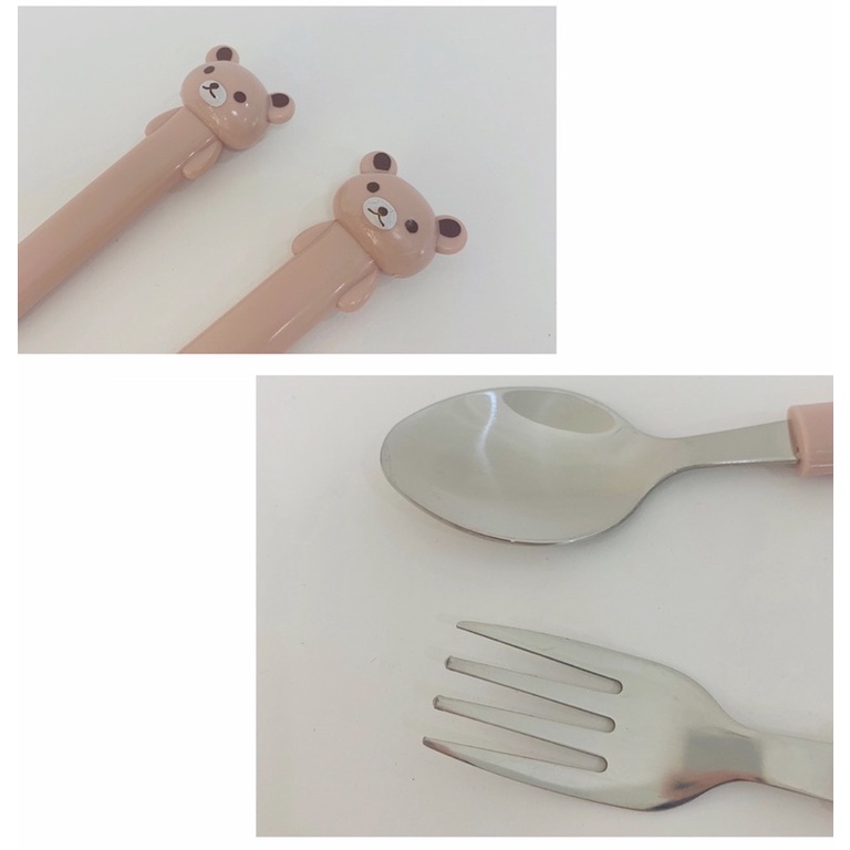 Set 2 chiếc Thìa rĩa | Bộ muỗng nĩa cho bé hàng nhập khẩu cao cấp an toàn khi sử dụng