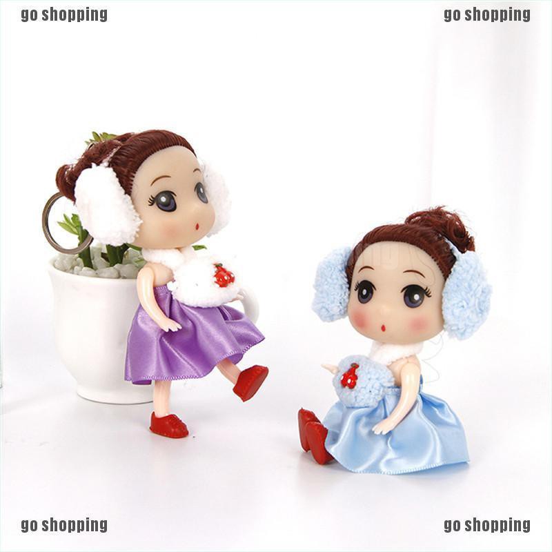 {go shopping}12cm Mini Cute Ear Phone Confused Doll Best Toy Gift Doll For Girl