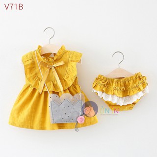 V71 - Đầm chip nơ viền bèo