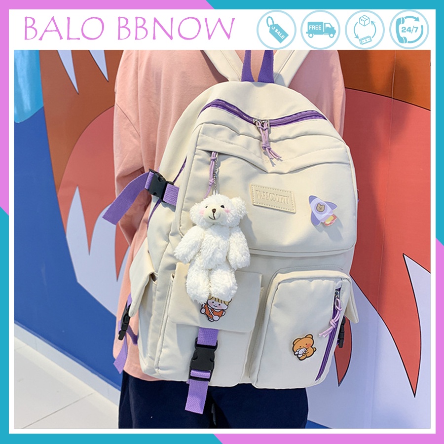 Balo nữ cá tính đi học đẹp thời trang giá rẻ BBNOW BL5 - tặng kèm sticker dễ thương