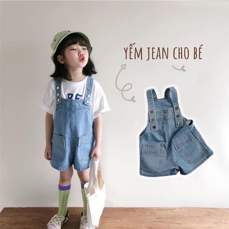 Quần Yếm Cho Bé Vải Jean Thời Trang Dành Cho Bé Trai Bé Gái 1-8 tuổi Mix Áo Gì Cũng Yêu Q02 AGUM MART Cho Bé Từ 8-25kg