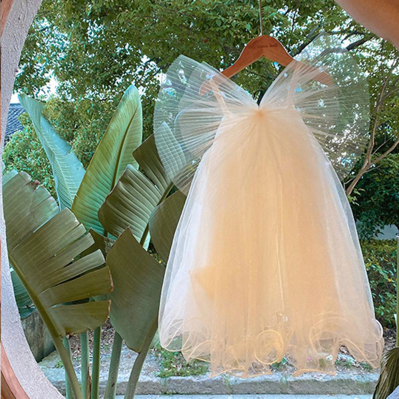 Đầm Công Chúa Thắt Nơ Lưng Màu Trơn Thời Trang Mùa Hè Hàn Quốc Dành Cho Bé Gái Se7en