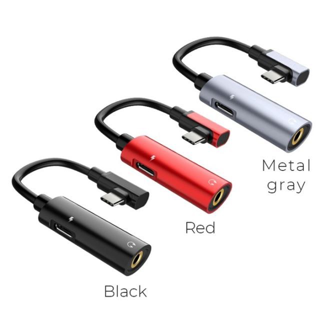 Jack Cáp Chuyển Đổi Type C Sang 3.5 vừa nghe nhạc vừa sạc LS19 Hoco chính hãng