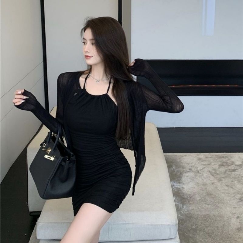 Đầm Hai Dây cổ Yếm Dáng Ôm Thời Trang Mùa Hè Cho Phái Nữ