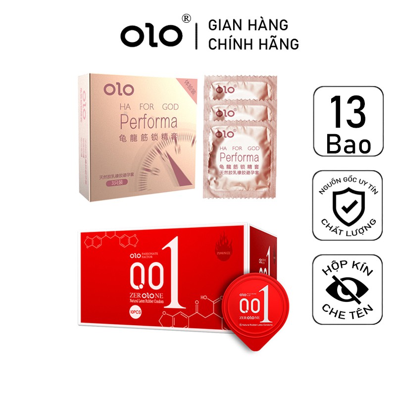 BCS Bộ 2 hộp Bao Cao Su Siêu Mỏng Giữ Nhiệt và Bao Cao Su Gai PERFORMA Kéo Dài Thời Gian 13 bcs