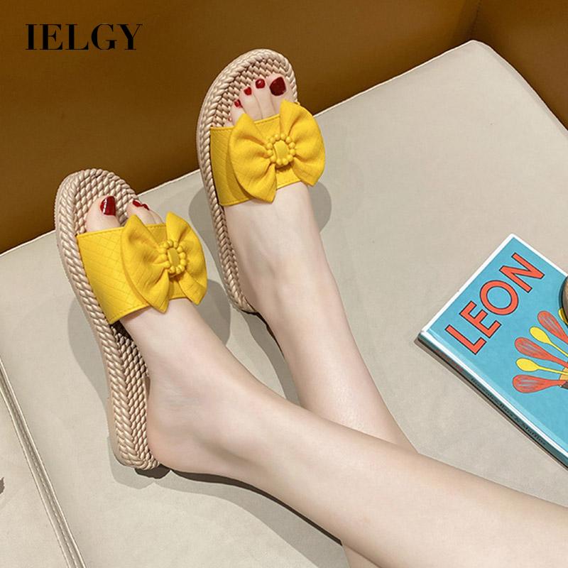 Dép đế mềm IELGY đính nơ ngọt ngào thời trang cho nữ