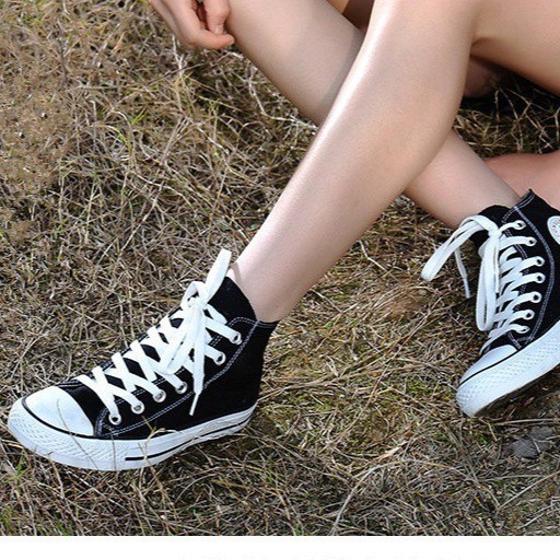 Giày Sneaker Cổ Cao Đen Nữ