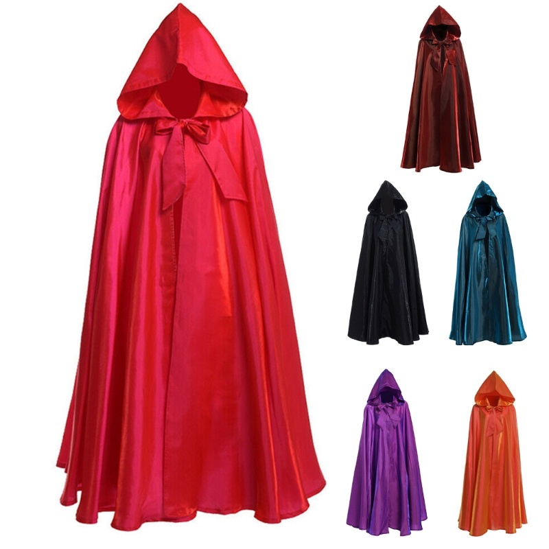 Wmmb Áo Choàng Hóa Trang Halloween / Giáng Sinh Màu Trơn Có Mũ Trùm Cho Nữ