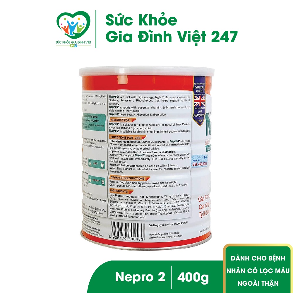 Sữa Nepro 2 (400G) Dành cho người chạy thận