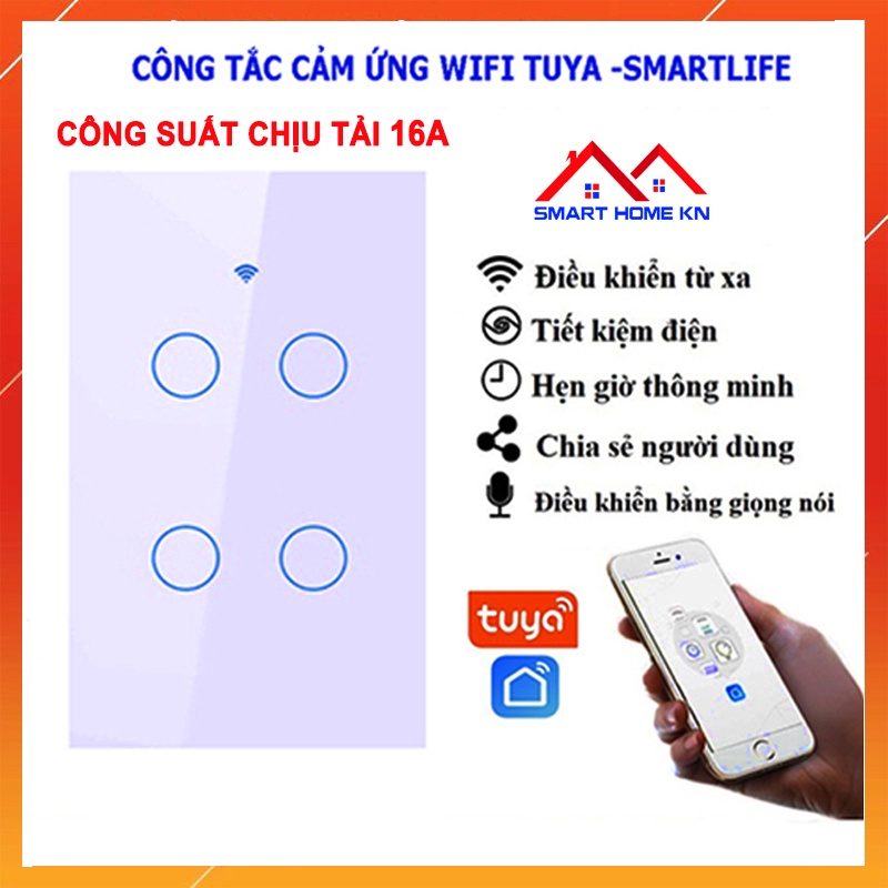 Công tắc thông minh wifi Tuya cảm ứng điều khiển từ xa hẹn giờ bằng điện thoại