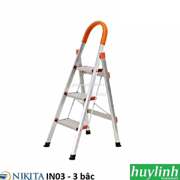 Thang ghế Inox Nikita IN03 - 3 bậc - 70cm