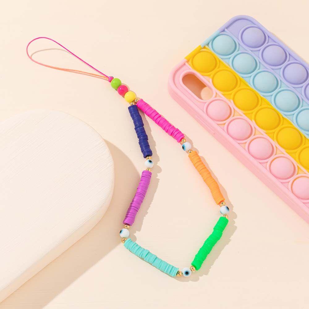 Dây Đeo Điện Thoại Xâu Hạt Nhiều Màu Chống Thất Lạc Cho Nữ