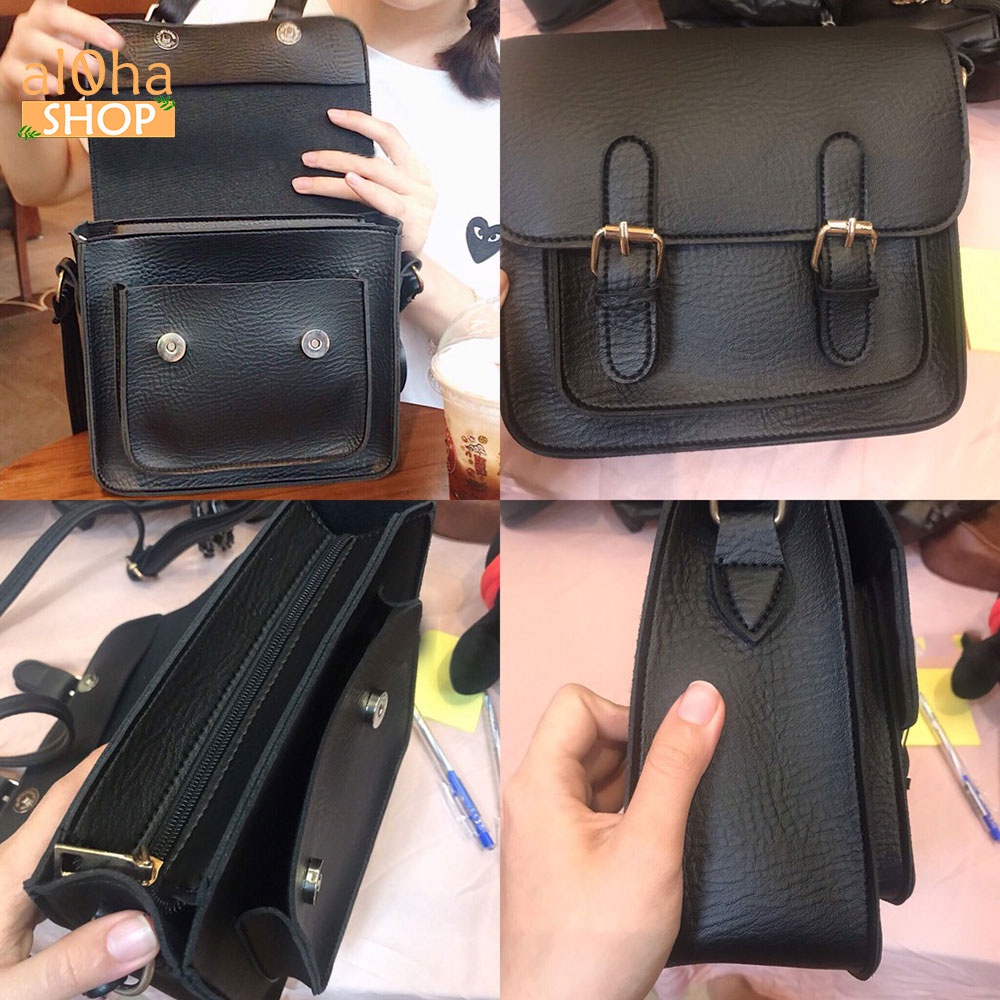 Túi đeo chéo, đeo vai da cao cấp T0128 Ulzzang chống thấm nước, bền bỉ - al0ha Shop