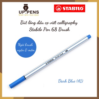 Bút brush viết calligraphy Stabilo Pen 68 Brush – Màu xanh dương (Dark Blue)