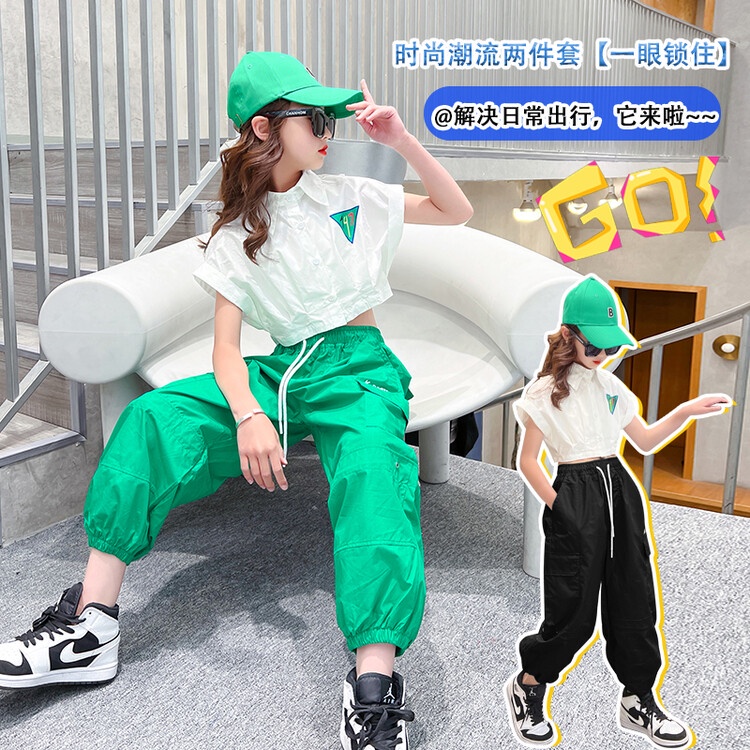 Set Áo Sơ Mi + Quần Yếm Dễ Thương Thời Trang Cho Bé Gái 170 Tuổi