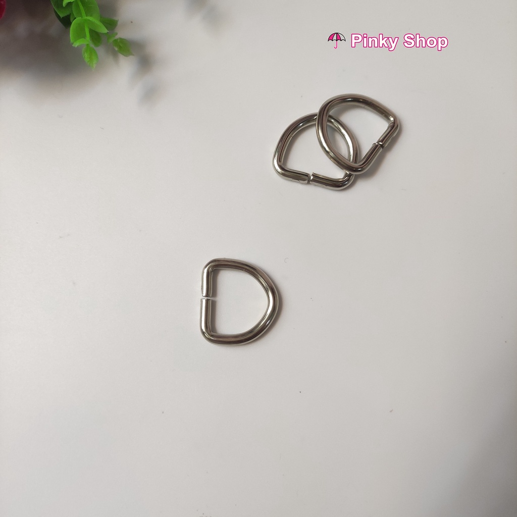 [ Giá sỉ ] Khoen D, Khoen chữ D, móc D 2.5cm màu bạc loại dày phụ kiện làm túi xách và đồ handmade Pinky Shop mã KDB25-1