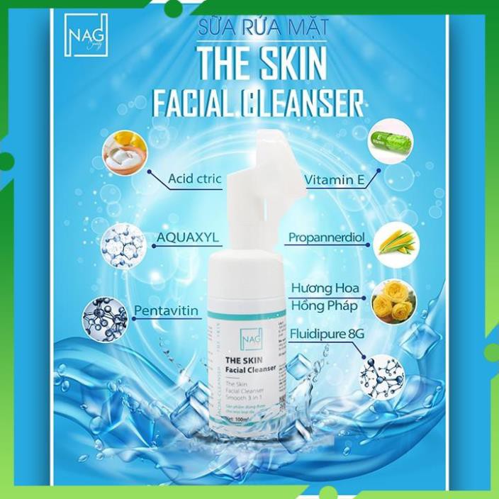 Sữa rửa mặt đầu cọ The Skin Cleanser 100ml cho da dầu mụn nhạy cảm dành cho nam nữ - NAG | BigBuy360 - bigbuy360.vn