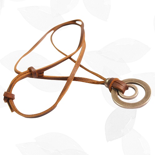 Vòng cổ giả da hình nhẫn đơn giản cho nam nữ