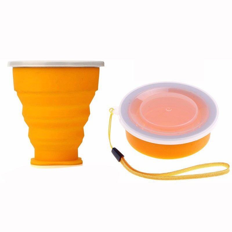 ♫Cốc Gấp Gọn 200Ml Cốc Nước Gấp Gọn Bằng Silicon Di Động Ngoài Trời Cốc Uống Nước Du Lịch Đa Năng Có Nắp Cốc Cầm Tay Cà Phê Màu