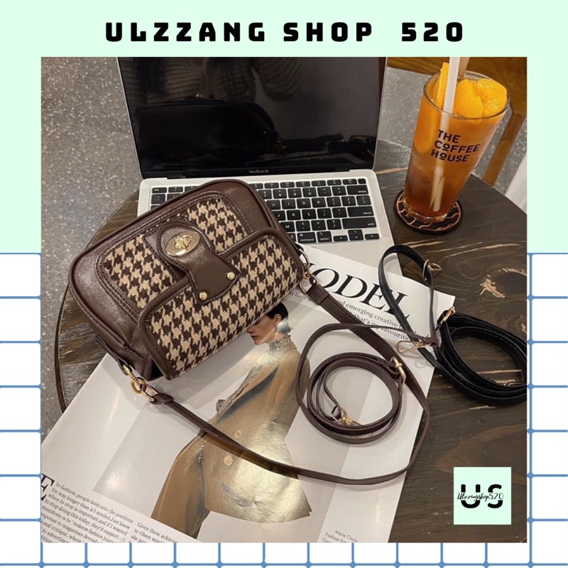 Túi da phối vải trắng thời trang kiểu Hàn Quốc trẻ trung Ulzzangshop520