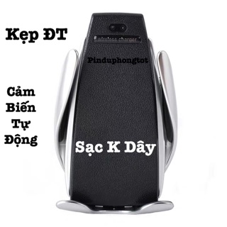 Kẹp Điện Thoại Trên Ô Tô Kiêm Sạc Không Dây Cảm Biến Tự Sộng S5