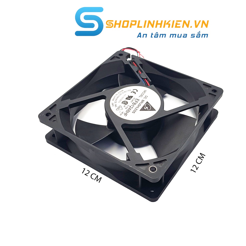 Quạt tản nhiệt 48V 12x12x3.2CM cho tủ điện, fan Delta EFB1248HF DC48V 0.15A - ShopLinhKienM2M