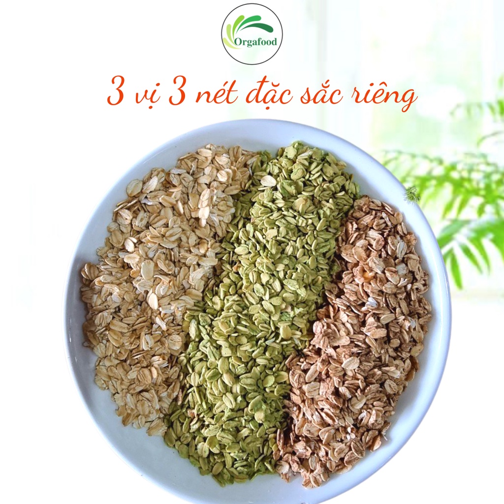 Granola ngũ cốc ăn kiêng siêu hạt không đường giảm cân Orgafood 9 loại hạt cao cấp hũ 500g ăn sáng Eat clean