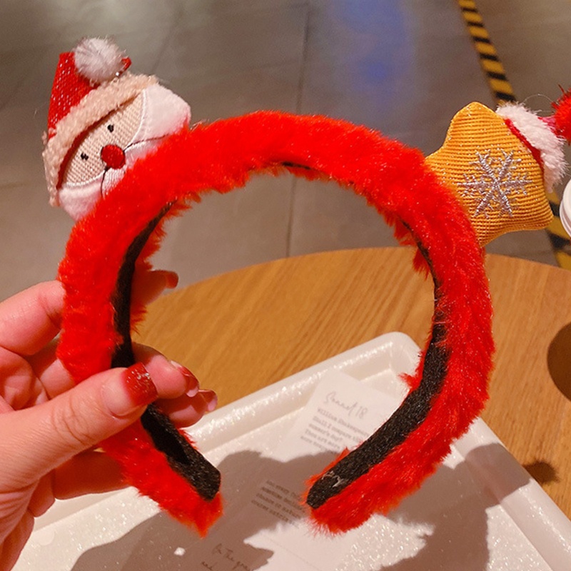 Băng Đô Cài Tóc Rửa Mặt Bằng Vải Bông Giáng Sinh Dễ Thương