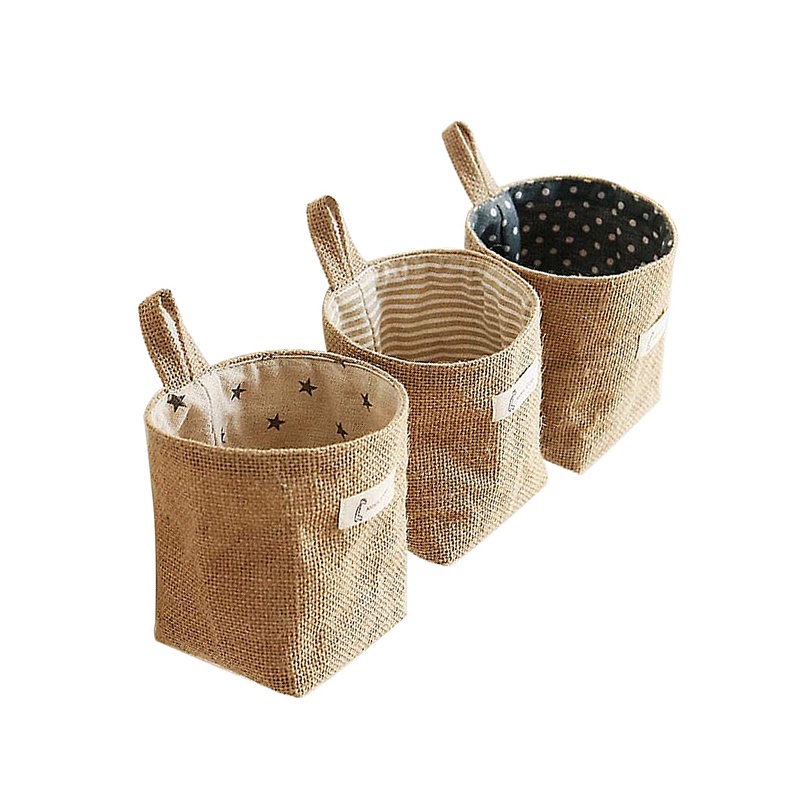 Túi đựng đồ treo tường vải cotton lanh có thể gập lại và giặt sạch tiện dụng
