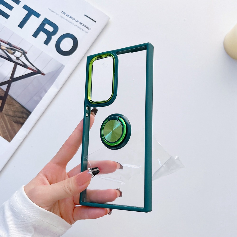 Ốp Điện Thoại Acrylic Cứng Trong Suốt Kèm Móc Xỏ Ngón Cho Samsung Galaxy S23 S22 Ultra S22 Plus